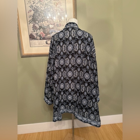 Max Studio Open Front Printed Kimono - Picture 3 of 9